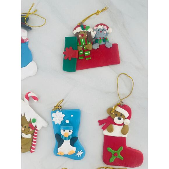 Set of 11 Christmas Clay Ornaments - Picture 4 of 6